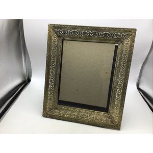 Picture Frame Gold Filigree Metal Photo 8X10 Hollywood Regency Vintage 1960s